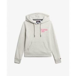 Damska bluza z kapturem w tęczowe paski Superdry. Szare bluzy damskie Superdry, bez wzorów, bez ramiączek, z kapturem. Za 334.85 zł.