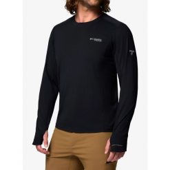 Bluza bez kaptura Columbia Diamond Peak Pro Long Sleeve Crew. Czarne bluzy męskie Columbia, bez wzorów, sportowe, bez ramiączek, bez kaptura. Za 289.79 zł.