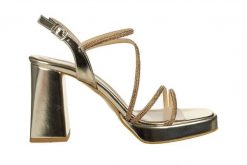 Sandały Bayla-187 296-1704 Gold 187233, Złoty, Skóra ekologiczna - 40. Żółte sandały damskie Bayla, bez wzorów, z materiału, bez obcasa, na platformie, bez zapięcia. W wyprzedaży za 224.10 zł.