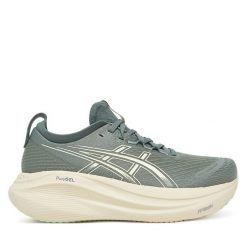 Buty do biegania Asics. Szare obuwie sportowe damskie Asics, bez wzorów, bez zapięcia, do biegania. Za 719.99 zł.