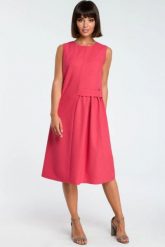 Lniana sukienka trapezowa na lato bez rękawów różowa. Czerwone sukienki damskie Bewear, do pracy, na lato, xxl, bez wzorów, biznesowe, bez kołnierzyka, bez ramiączek, trapezowe. Za 169.00 zł.
