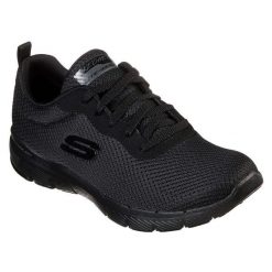 Buty do chodzenia damskie Skechers Flex Appeal 30. Czarne obuwie sportowe damskie Skechers, bez wzorów, z materiału, bez zapięcia, trekkingowe. Za 259.99 zł.