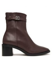 Calvin Klein Botki Block Heel Ank Boot Lth Hdw HW0HW03171 Brązowy. Brązowe botki damskie Calvin Klein, bez wzorów, ze skóry, bez obcasa, na słupku, bez zapięcia. Za 849.99 zł.