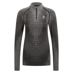 Bluza termoaktywna damska Odlo Blackcomb Eco BL Top Turtle Neck LS Half Zip. Czarne bluzy damskie ODLO, na zimę, bez wzorów, sportowe, bez ramiączek, bez kaptura. Za 333.99 zł.