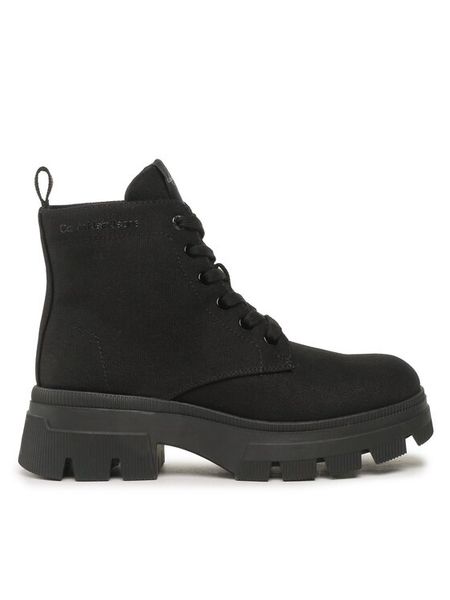 Calvin Klein Jeans Botki Chunky Combat Laceup Boot Co YW0YW01239 Czarny. Czarne botki damskie Calvin Klein Jeans, bez wzorów, z jeansu, bez obcasa, na płaskiej podeszwie, bez zapięcia. Za 639.99 zł.