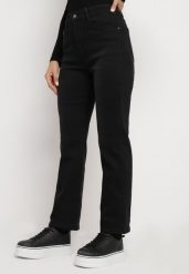 Czarne Jeansy z Szerokimi Nogawkami i Wysokim Stanem Dailinae. Czarne jeansy damskie Born2be, bez wzorów, z bawełny, eleganckie, z podwyższonym stanem. Za 49.99 zł.