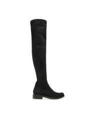 Caprice Muszkieterki 9-25510-41 Czarny. Czarne kozaki damskie Caprice, bez wzorów, z materiału, bez obcasa, na płaskiej podeszwie, bez zapięcia. Za 439.99 zł.