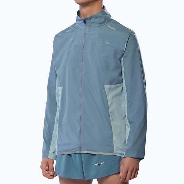 Kurtka do biegania męska Mizuno Tech Light. Niebieskie kurtki męskie Mizuno, m, bez wzorów, z materiału, bez kaptura, do biegania. Za 319.99 zł.