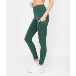 Legginsy z kieszeniami Carpatree Libra zielone. Zielone legginsy damskie Carpatree, bez wzorów, z materiału. W wyprzedaży za 164.99 zł.