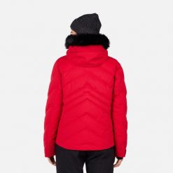 Kurtka narciarska damska Rossignol Staci Insulated. Czerwone kurtki sportowe damskie Rossignol, na zimę, bez wzorów, bez ramiączek, bez kaptura, narciarskie. W wyprzedaży za 1,375.25 zł.