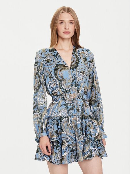 Guess Sukienka codzienna W5BK53 W2770 Niebieski Regular Fit. Niebieskie sukienki damskie Guess, na co dzień, xxl, z aplikacjami, z syntetyku, bez kołnierzyka, bez ramiączek, proste. Za 419.99 zł.