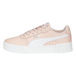Buty trampki damskie sportowe Puma Carina 2.0. Białe obuwie sportowe damskie Puma, bez wzorów, z materiału, bez zapięcia, trekkingowe. Za 234.00 zł.
