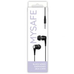 Słuchawki Mysafe EAR35 Czarne. Czarne słuchawki dokanałowe Mysafe. Za 10.98 zł.