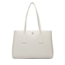Torebka Calvin Klein. Brązowe shopperki damskie Calvin Klein, bez wzorów, bez dodatków. Za 649.99 zł.