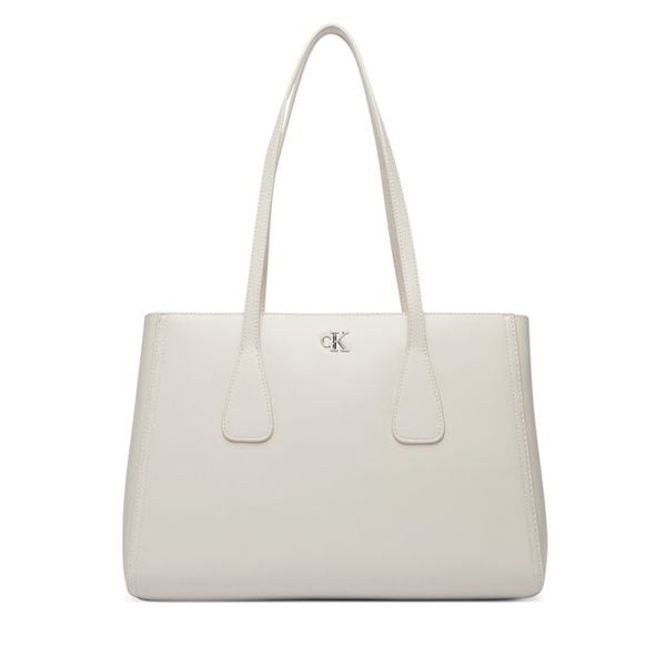 Torebka Calvin Klein. Białe shopperki damskie Calvin Klein, bez wzorów, bez dodatków. Za 610.99 zł.