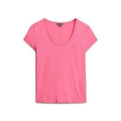 Koszulka damska Superdry Scoop. Czerwone bluzki damskie Superdry, bez wzorów, bez kołnierzyka, bez ramiączek. Za 124.15 zł.