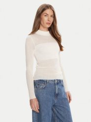HUGO Sweter Slumy_B 50543045 Écru Slim Fit. Swetry nierozpinane damskie Hugo, xl, bez wzorów, z wiskozy, bez kołnierzyka, bez ramiączek. Za 359.99 zł.