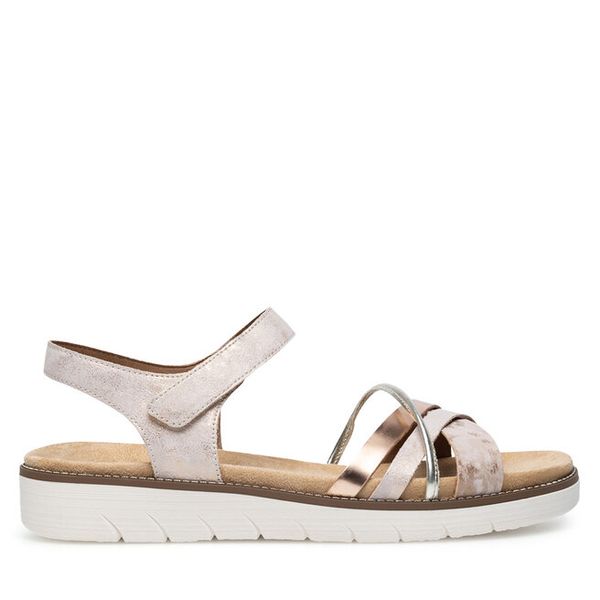 Sandały Remonte. Czerwone sandały damskie Remonte, bez wzorów, bez obcasa, na płaskiej podeszwie, bez zapięcia. Za 339.99 zł.