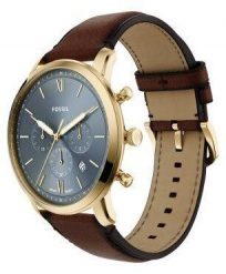 Zegarek Fossil Zegarek Męski Fossil Neutra FS6162 Gold Chronograph Brown Leather. Brązowe zegarki męskie FOSSIL, bez wzorów. Za 481.99 zł.