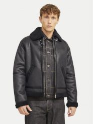 Jack & Jones Kurtka z imitacji skóry Cole Aviator 12261819 Czarny Regular Fit. Czarne kurtki męskie Jack & Jones, m, bez wzorów, ze skóry, bez kaptura. Za 239.99 zł.