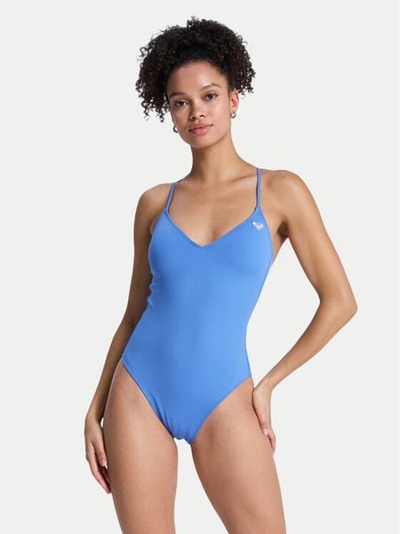 Roxy Strój kąpielowy Solid Essentials ERJX103796 Błękitny. Niebieskie stroje kąpielowe damskie Roxy, m, bez wzorów, z syntetyku. Za 124.99 zł.