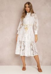 Biała Sukienka Palestra. Białe sukienki damskie Renee, na imprezę, m, bez wzorów, z bawełny, boho, bez kołnierzyka, bez ramiączek, midi, gorsetowe. Za 189.99 zł.