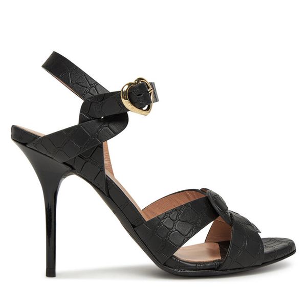 Sandały LOVE MOSCHINO. Czarne sandały damskie Love Moschino, bez wzorów, bez obcasa, na szpilce, bez zapięcia. Za 779.99 zł.