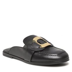 Klapki See By Chloé. Czarne klapki damskie See By Chloé, bez wzorów, bez obcasa, bez zapięcia. Za 1,239.00 zł.
