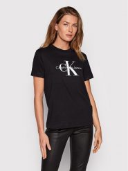 Calvin Klein Jeans T-Shirt J20J219142 Czarny Regular Fit. Czarne t-shirty damskie Calvin Klein Jeans, xxs, bez wzorów, z bawełny, bez kołnierzyka, bez ramiączek. W wyprzedaży za 129.99 zł.