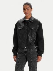 Karl Lagerfeld Jeans Kurtka z imitacji skóry B1W15027 Czarny Regular Fit. Czarne kurtki damskie Karl Lagerfeld Jeans, m, bez wzorów, z jeansu, bez kaptura. Za 999.99 zł.