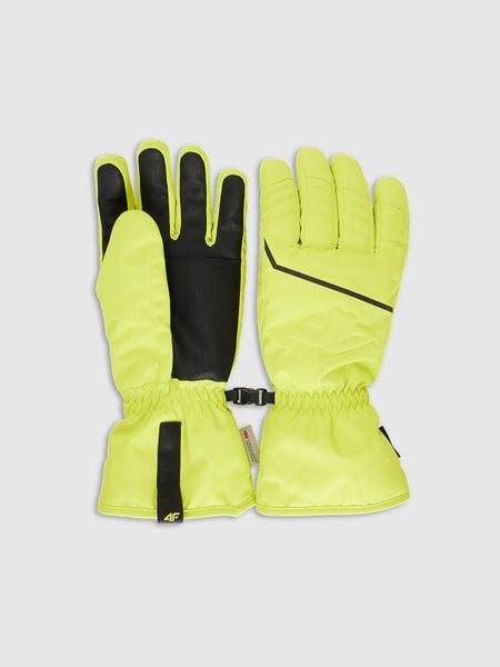 4F Rękawiczki narciarskie Thinsulate z membraną NeoDry męskie - zielone S. Zielone rękawiczki męskie 4F, na zimę, bez wzorów, z materiału. Za 149.99 zł.