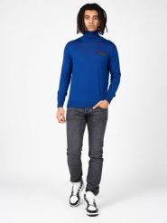 Plein Sport Sweter | MDPS90581 | Mężczyzna | Niebieski. Niebieskie swetry męskie Plein Sport, m, bez wzorów, z wełny, sportowe, bez kołnierzyka, bez ramiączek. W wyprzedaży za 439.00 zł.