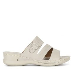Klapki Clara Barson. Szare klapki damskie Clara Barson, bez wzorów, bez obcasa, bez zapięcia. Za 53.99 zł.