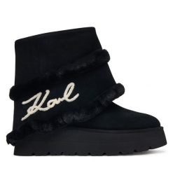 Śniegowce KARL LAGERFELD. Czarne śniegowce damskie KARL LAGERFELD, bez zapięcia. Za 1,189.00 zł.
