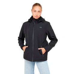 Podgrzewana kurtka softshell. Czarne kurtki męskie G-HEAT, na zimę, m, bez wzorów, z softshellu, bez kaptura, trekkingowe. Za 738.65 zł.