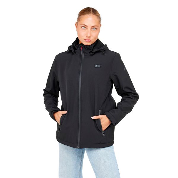 Podgrzewana kurtka softshell. Czarne kurtki męskie G-HEAT, na zimę, m, bez wzorów, z softshellu, bez kaptura, trekkingowe. Za 740.21 zł.
