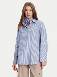 Marella Koszula Von 2513111014 Błękitny Relaxed Fit. Niebieskie koszule damskie Marella, bez wzorów, z bawełny, bez kołnierzyka, bez ramiączek. Za 439.99 zł.