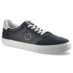 Granatowe Trampki Big Star Męskie Stylowe Obuwie. Niebieskie trampki męskie BIG STAR, bez wzorów, z materiału, eleganckie, bez zapięcia. Za 109.00 zł.