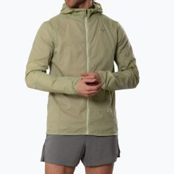 Kurtka do biegania męska Mizuno Tech Light Hooded. Zielone kurtki męskie Mizuno, m, bez wzorów, z poliamidu, bez kaptura, do biegania. Za 409.99 zł.