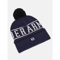 Czapka zimowa męska Under Armour ciepła z pomponem. Niebieskie czapki męskie Under Armour, na zimę, bez wzorów. Za 69.99 zł.