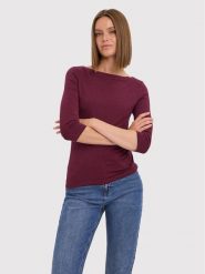 Vero Moda Bluzka Panda 10274133 Bordowy Regular Fit. Czerwone bluzki damskie Vero Moda, m, bez wzorów, z bawełny, bez kołnierzyka, bez ramiączek. Za 89.99 zł.