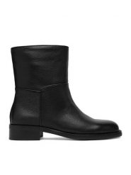 GINO ROSSI Botki C-A78-X434 Czarny. Czarne botki damskie Gino Rossi, bez wzorów, ze skóry, bez obcasa, na słupku, bez zapięcia. Za 349.99 zł.
