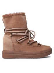 Jenny Fairy Botki WS5829-03 Beżowy. Brązowe botki damskie Jenny Fairy, bez wzorów, z materiału, bez obcasa, na koturnie, bez zapięcia. Za 139.99 zł.