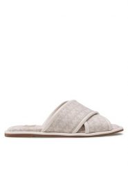 MICHAEL Michael Kors Klapki Gideon Slide 40S2GDFP1Y Beżowy. Brązowe klapki damskie MICHAEL Michael Kors, bez wzorów, z materiału, bez obcasa, bez zapięcia. Za 399.99 zł.