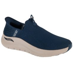 Buty sportowe męskie, Slip-ins: Arch Fit 2.0 - Crayn. Niebieskie buty sportowe męskie Skechers, bez wzorów, bez zapięcia. Za 449.99 zł.