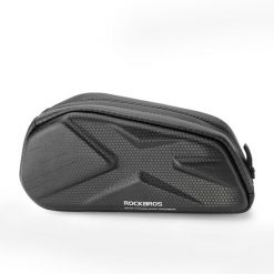 Torba rowerowa Rockbros usztywniana, na ramę, na rurę górną 1,4l – czarna. Czarne torby sportowe męskie ROCKBROS, bez wzorów, z lakierowanej skóry. Za 79.99 zł.