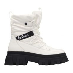 Buty Lee Cooper LCJ-24-47-3142LA białe. Białe śniegowce damskie z gumy, bez zapięcia. Za 362.10 zł.