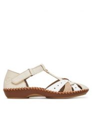 Rieker Sandały CEO-M1655-61 Beżowy. Brązowe sandały damskie Rieker, bez wzorów, z syntetyku, bez obcasa, na płaskiej podeszwie, bez zapięcia. Za 339.99 zł.