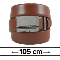 Pasek Brązowy do Spodni 105 cm, Automatyczna Klamra, Skórzany, Elegancki -VICTORIO. Brązowe paski męskie Victorio, ze skóry, eleganckie. Za 99.00 zł.