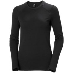 Bluza damska Helly Hansen lifa merino midweight crew. Czarne bluzy damskie Helly Hansen, bez wzorów, bez ramiączek, bez kaptura. Za 379.30 zł.